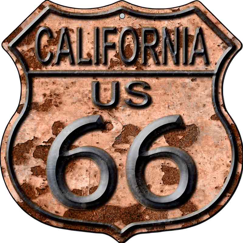 California Route 66 Rusty Wholesale Metal Novelty Highway Shield