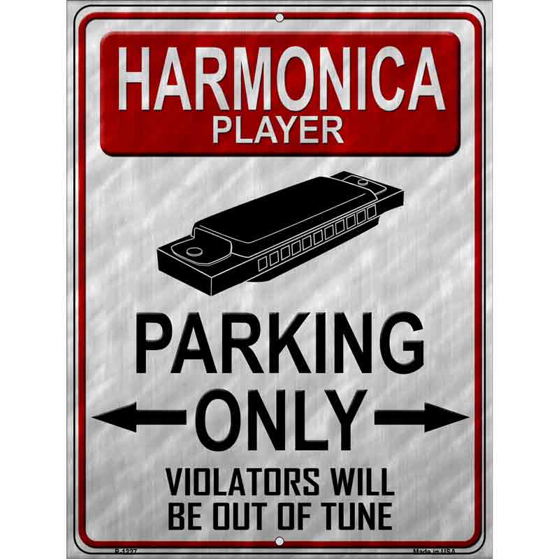 Harmonica Player Parking Wholesale Metal Novelty Parking Sign