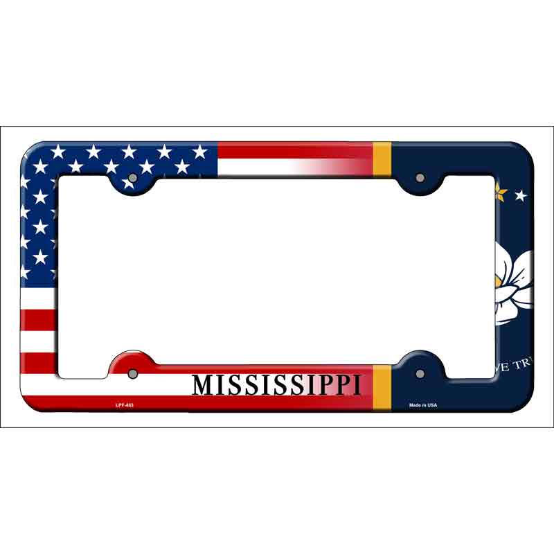 Mississippi|American FLAG Wholesale Novelty Metal License Plate Frame