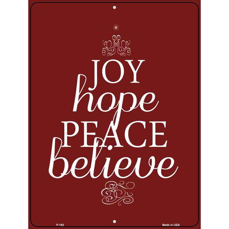 Believe Red Wholesale HOLIDAY Metal Novelty Parking Sign