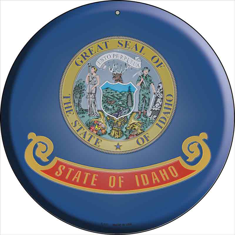 Idaho State FLAG Wholesale Metal Circular Sign