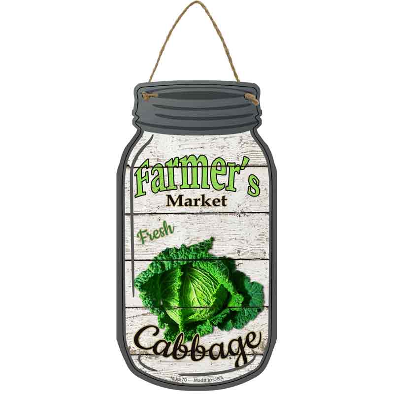 Cabbage Farmers Market Wholesale Novelty Metal Mason Jar SIGN