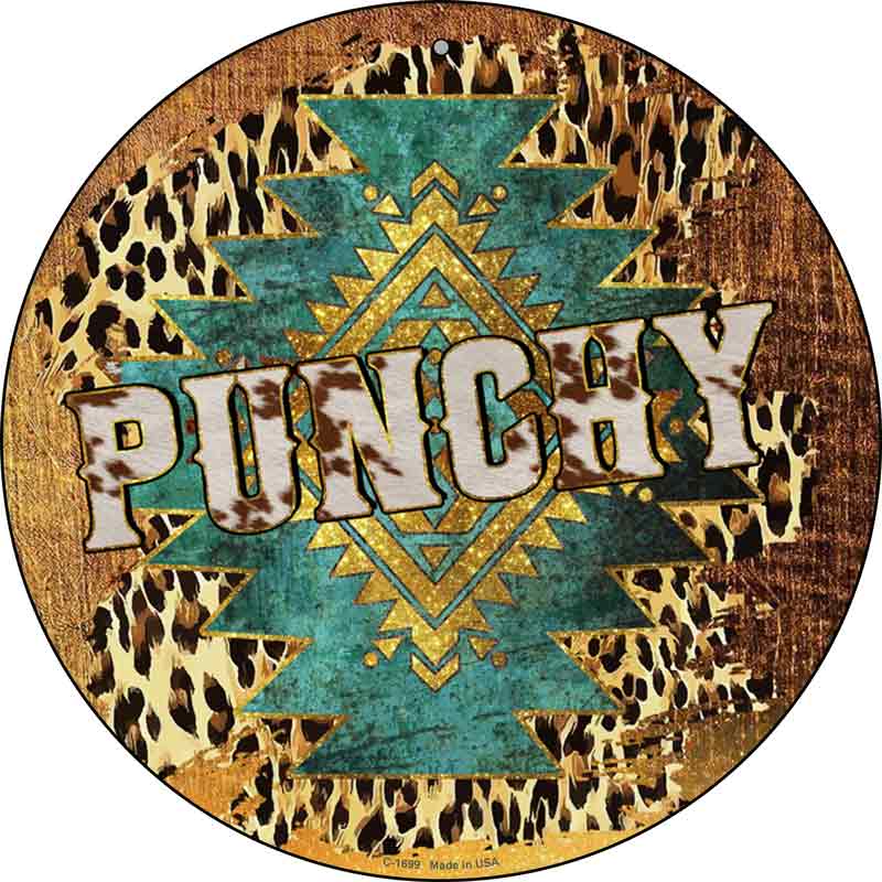 Punkcy Aztec Print Wholesale Novelty Metal Circle Sign