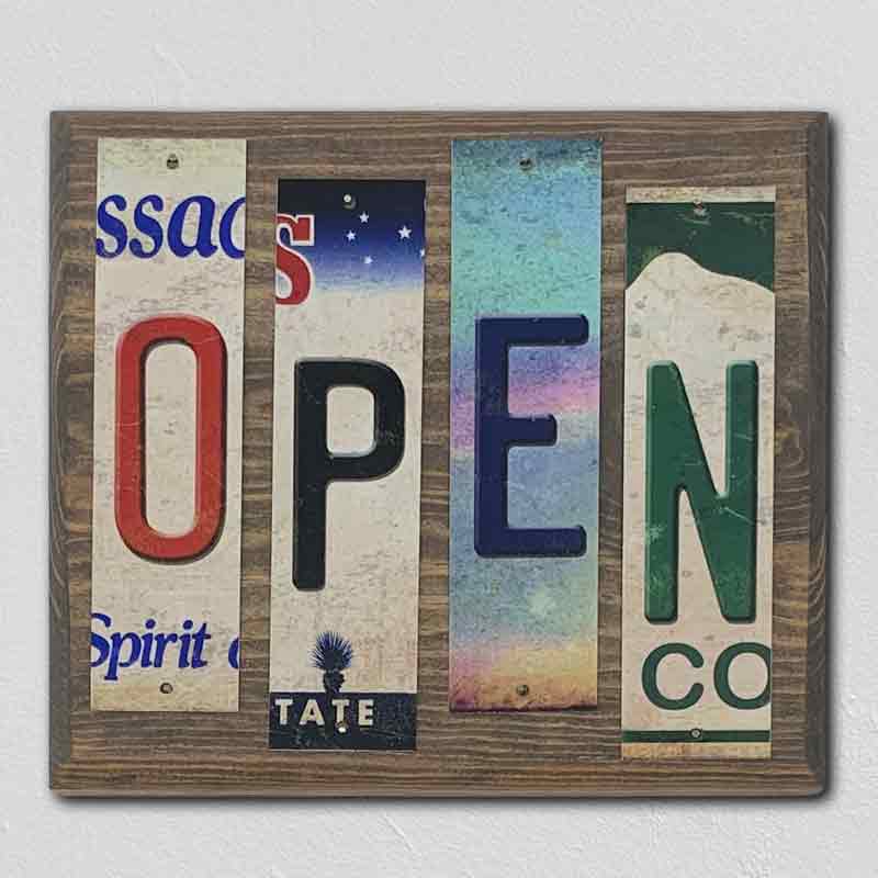 Open Wholesale Novelty License Plate Strips Wood Sign