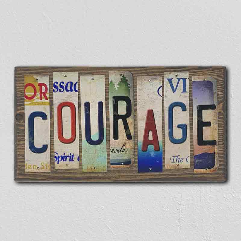 Courage Wholesale Novelty License Plate Strips Wood Sign