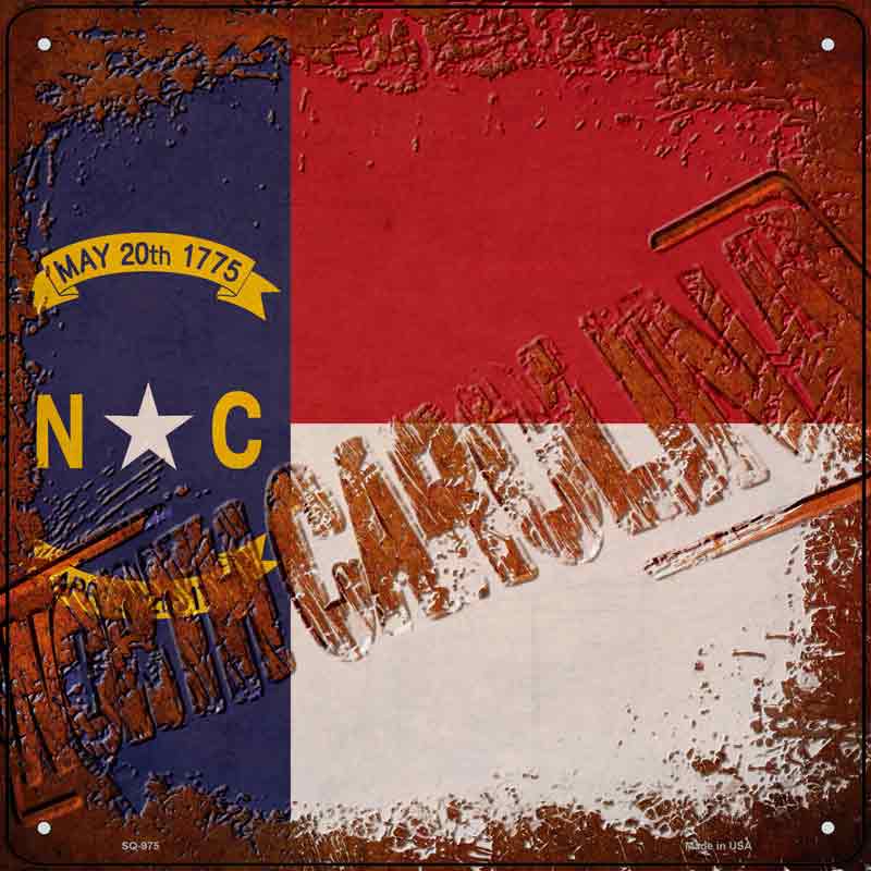 North Carolina Rusty Stamped Wholesale Novelty Metal Square SIGN