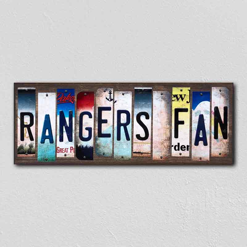 Rangers Fan Wholesale Novelty License Plate Strips Wood Sign WS-427