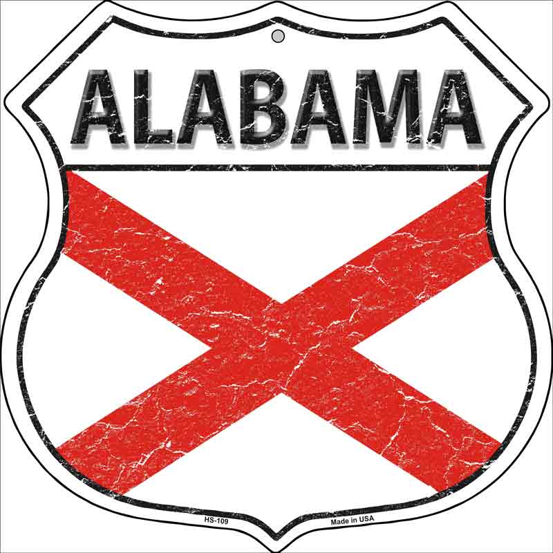 Alabama State FLAG Highway Shield Wholesale Metal Sign
