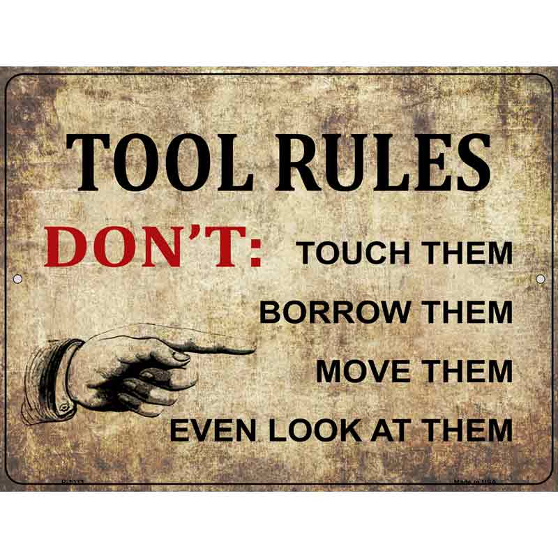 TOOL Rules Wholesale Metal Novelty Parking Sign