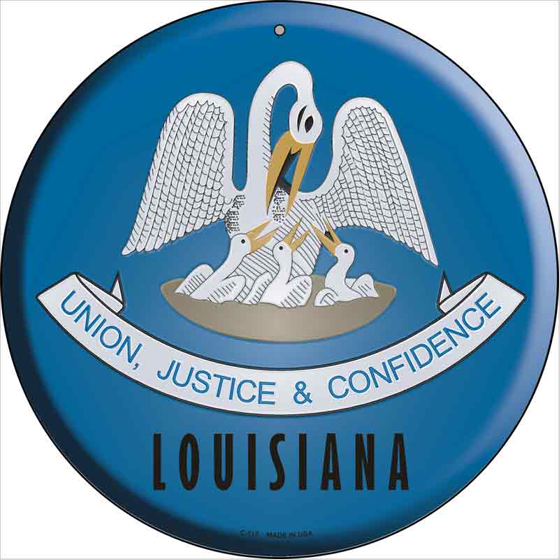 Louisiana State FLAG Wholesale Metal Circular Sign