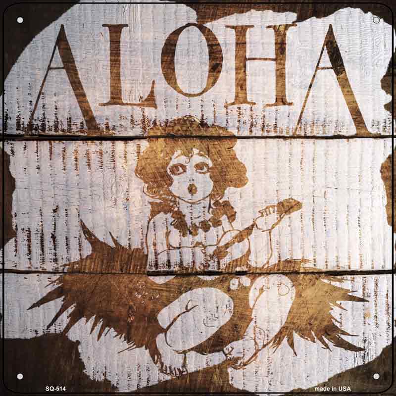 Aloha Painted Stencil Wholesale Novelty Square SIGN