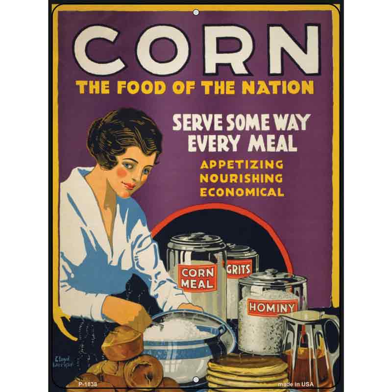 Corn Food of the Nation Vintage POSTER Wholesale Parking Sign