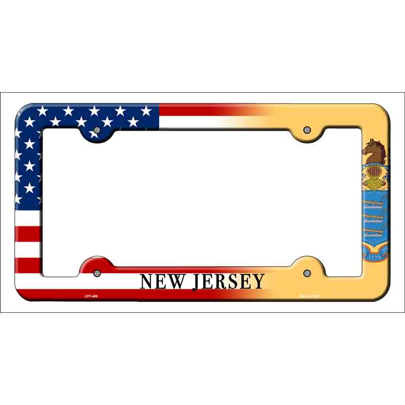 New JERSEY|American Flag Wholesale Novelty Metal License Plate Frame