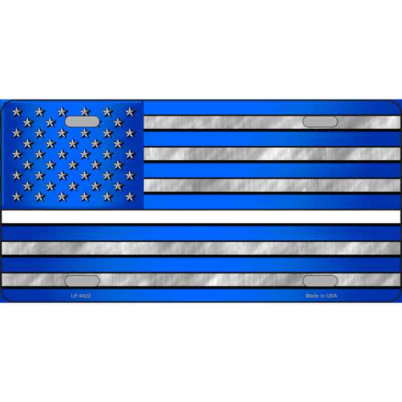Blue American FLAG Thin White Line Novelty Wholesale Metal License Plate