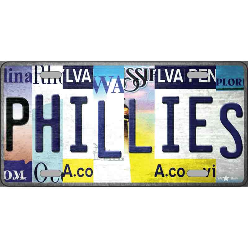 Phillies Strip Art Wholesale Novelty Metal License Plate Tag