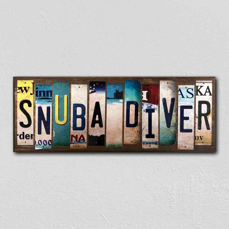 Snuba Diver Wholesale Novelty License Plate Strips Wood SIGN