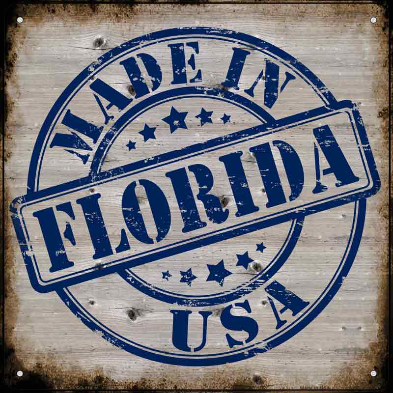 Florida Stamp On Wood Wholesale Novelty Metal Square SIGN
