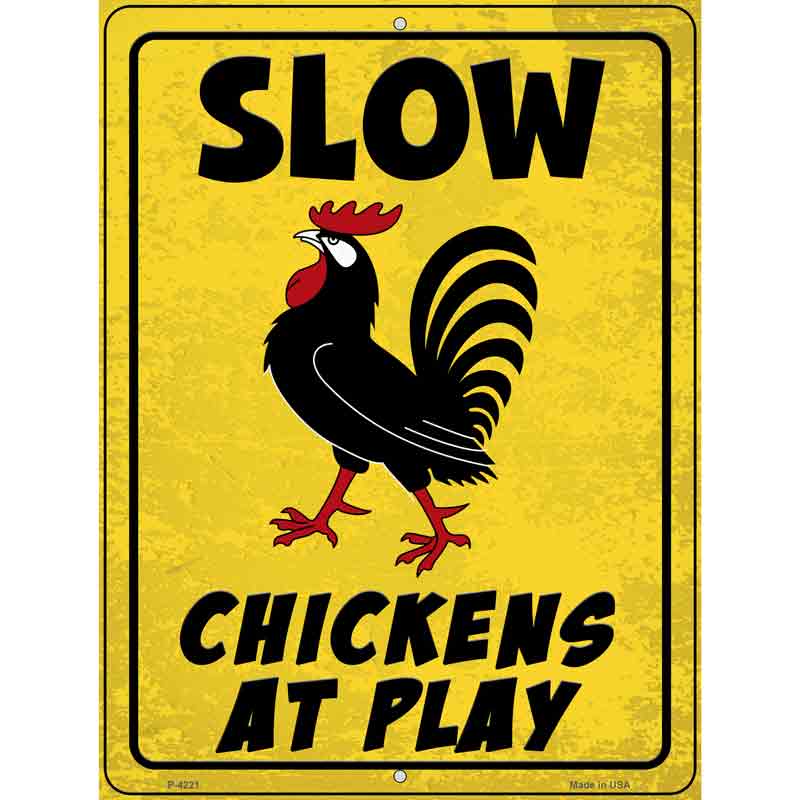 Chickens At Play Wholesale Novelty Metal Parking Sign