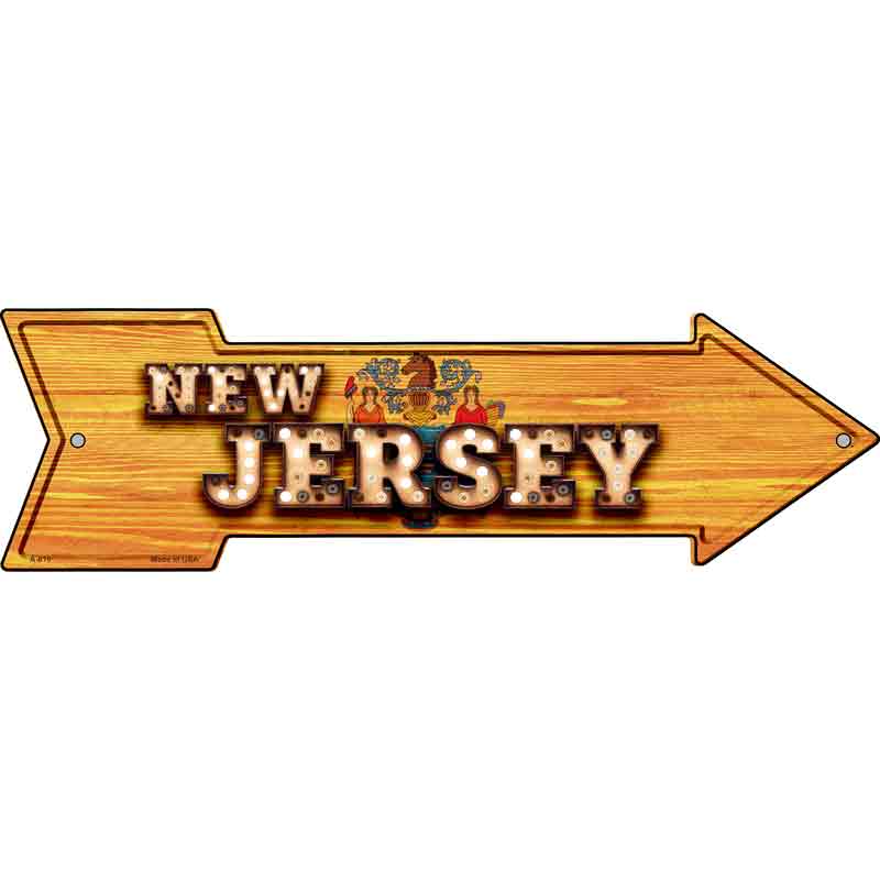 New JERSEY Bulb Lettering With State Flag Wholesale Novelty Arrows