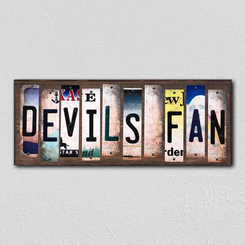 Devils Fan Wholesale Novelty License Plate Strips Wood Sign