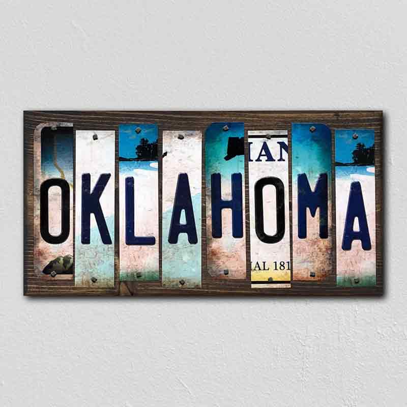 Oklahoma Wholesale Novelty LICENSE PLATE Strips Wood Sign