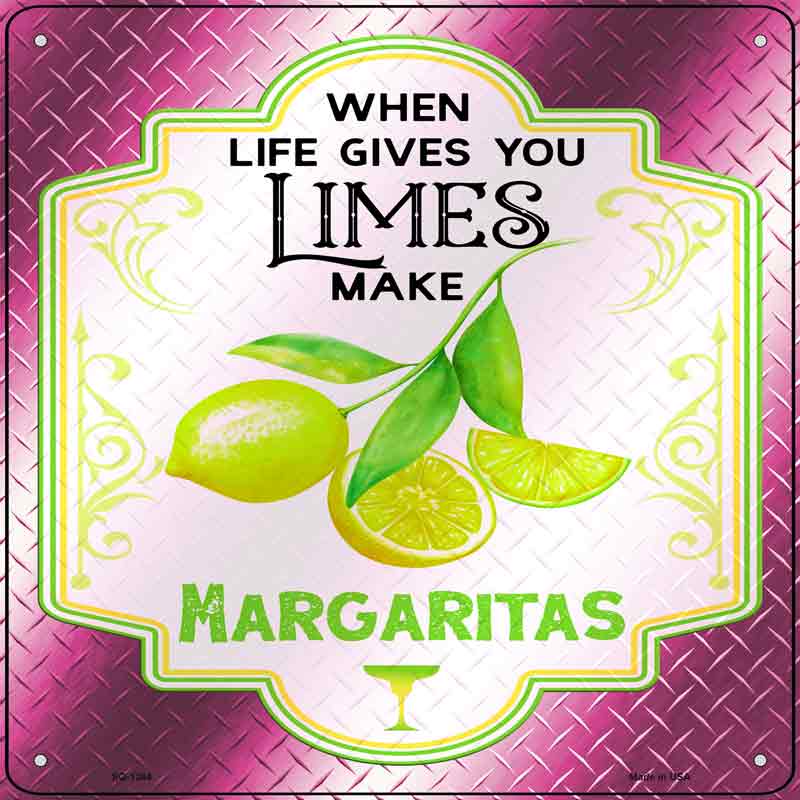 Make Margaritas Pink Wholesale Novelty Metal Square SIGN