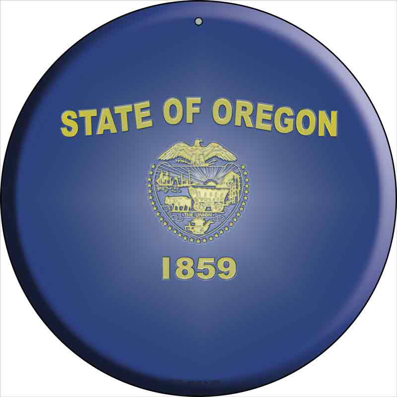 Oregon State Flag Wholesale Metal Circular SIGN