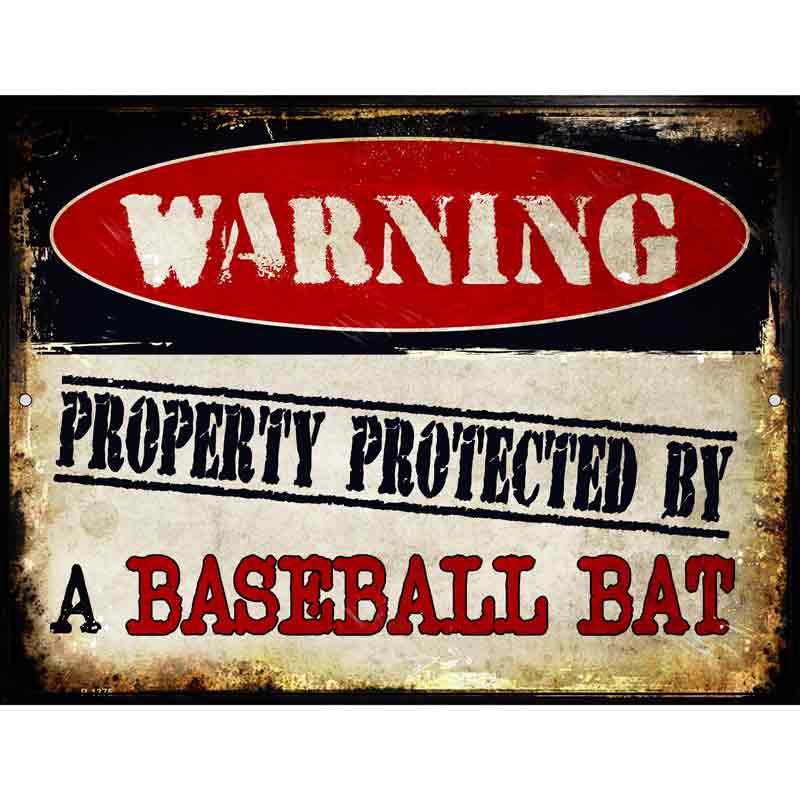 BASEBALL Bat Wholesale Metal Novelty Parking Sign