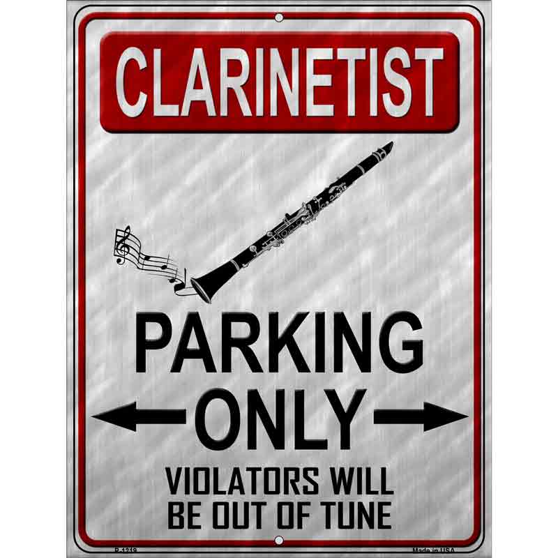 Clarinettist Parking Wholesale Metal Novelty Parking Sign