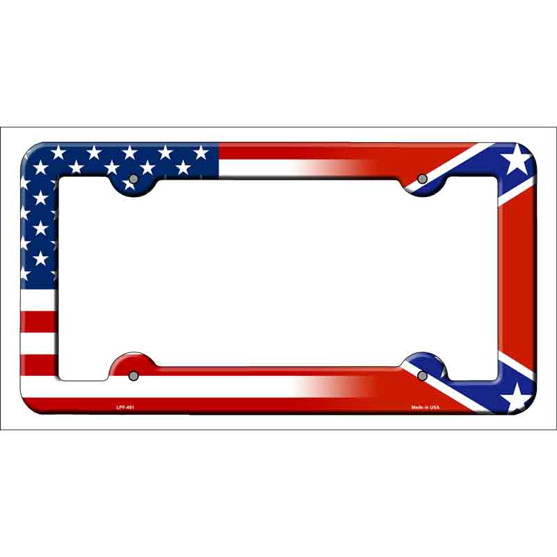 Confederate|American FLAG Wholesale Novelty Metal License Plate Frame