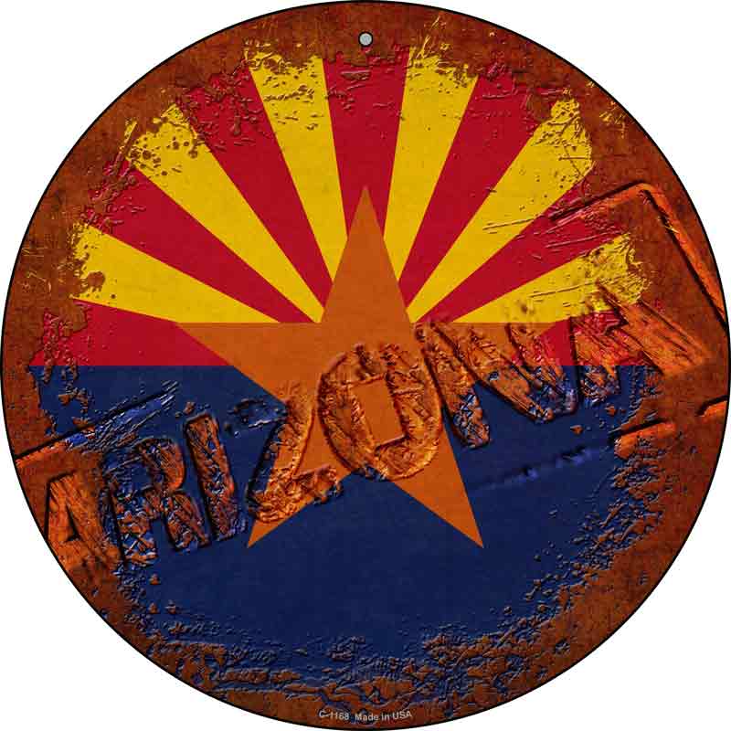 Arizona Rusty Stamped Wholesale Novelty Metal Circular SIGN