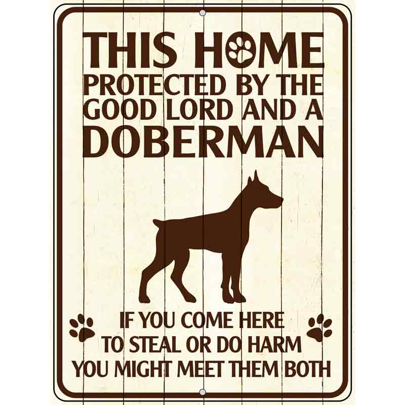 This Home Protected By A Doberman Parking SIGN Metal Novelty Wholesale