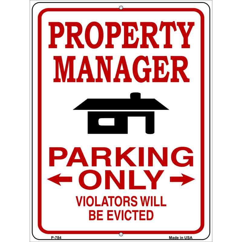 Property Manager Only Wholesale Metal Novelty Parking SIGN