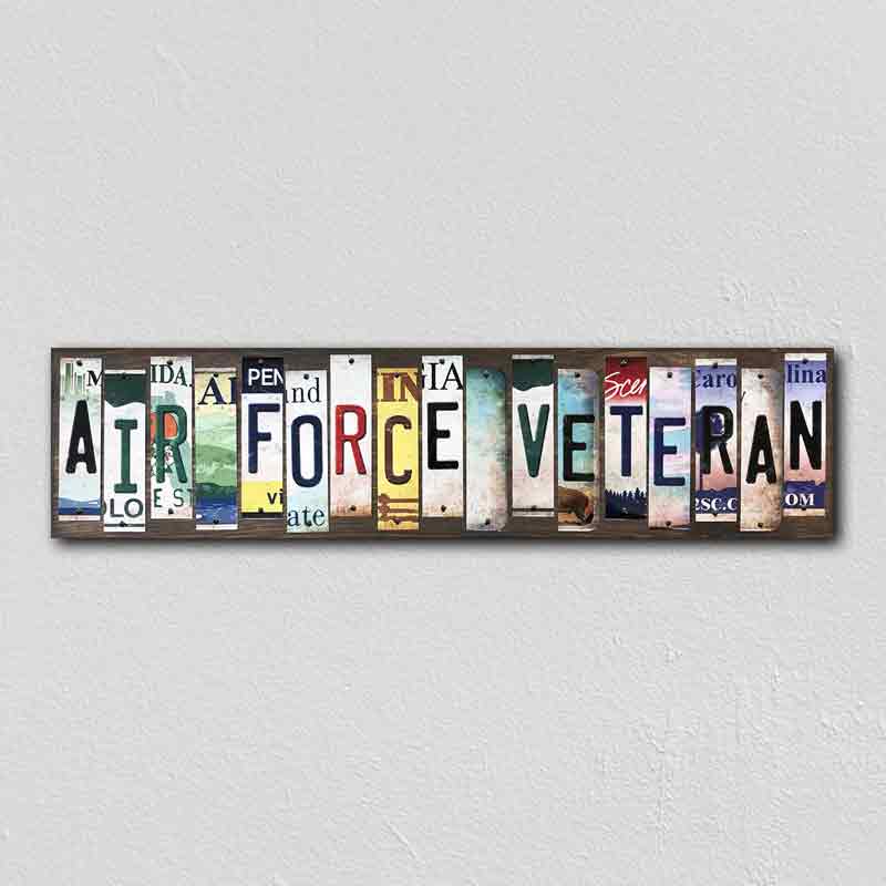 Air Force Veteran Wholesale Novelty License Plate Strips Wood SIGN