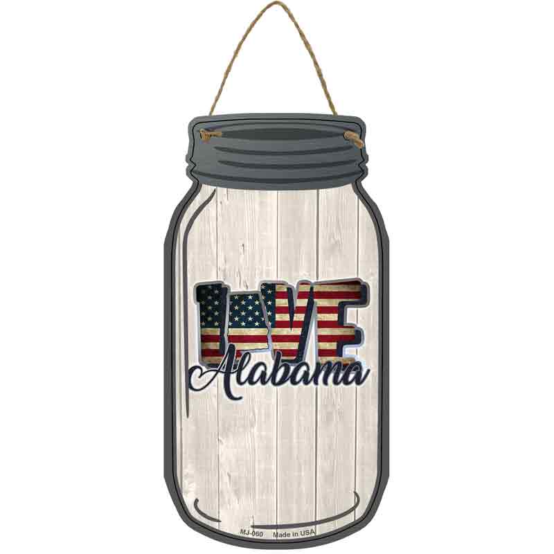 Love Alabama Silhouette Wholesale Novelty Metal Mason Jar SIGN
