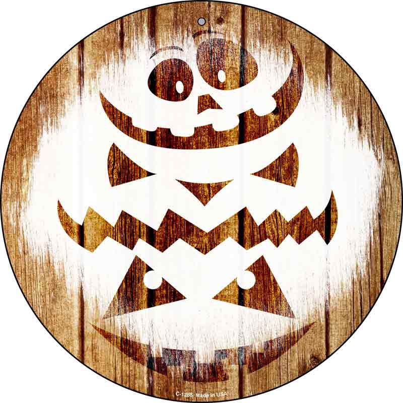 Pumpkin Carving Wood Background Wholesale Novelty Circular Sign