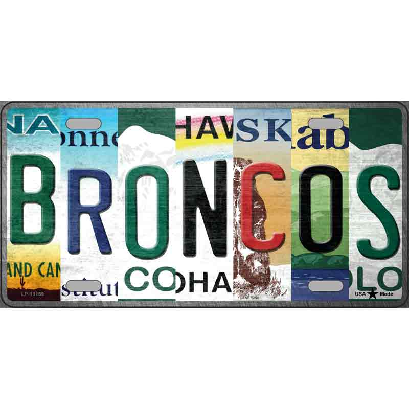 Broncos Strip Art Wholesale Novelty Metal License Plate Tag
