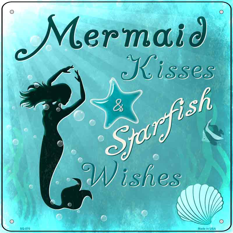 Mermaid Kisses Wholesale Novelty Metal Square SIGN