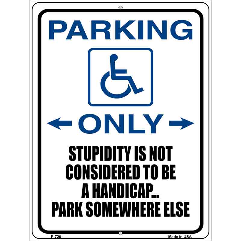 Handicapped Parking Wholesale Metal Novelty Parking SIGN