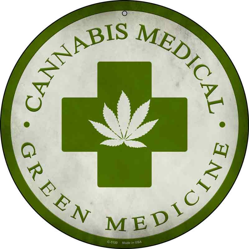 Cannabis Medicine Wholesale Novelty Metal Circular SIGN