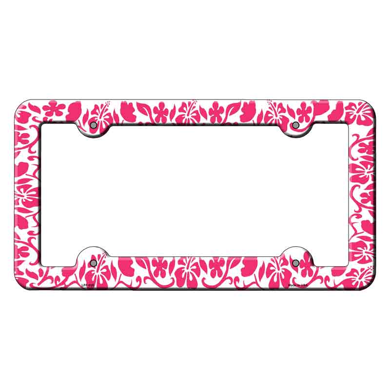 Hibiscus Pink Flower Wholesale Novelty Metal License Plate FRAME