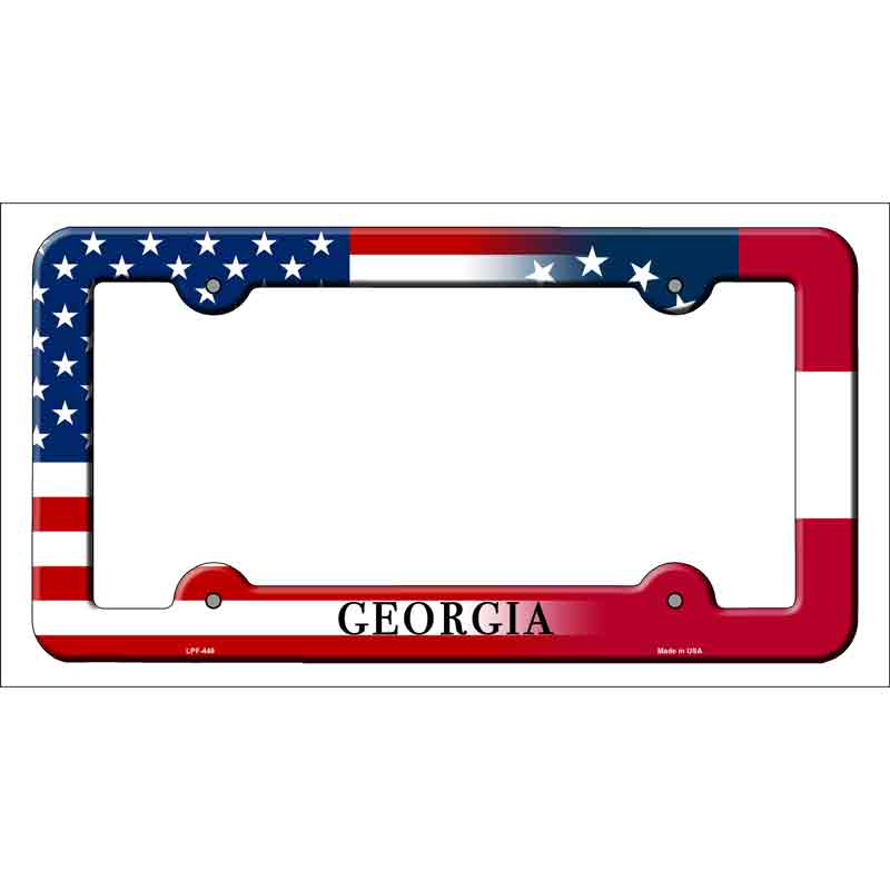 Georgia|American Flag Wholesale Novelty Metal License Plate FRAME