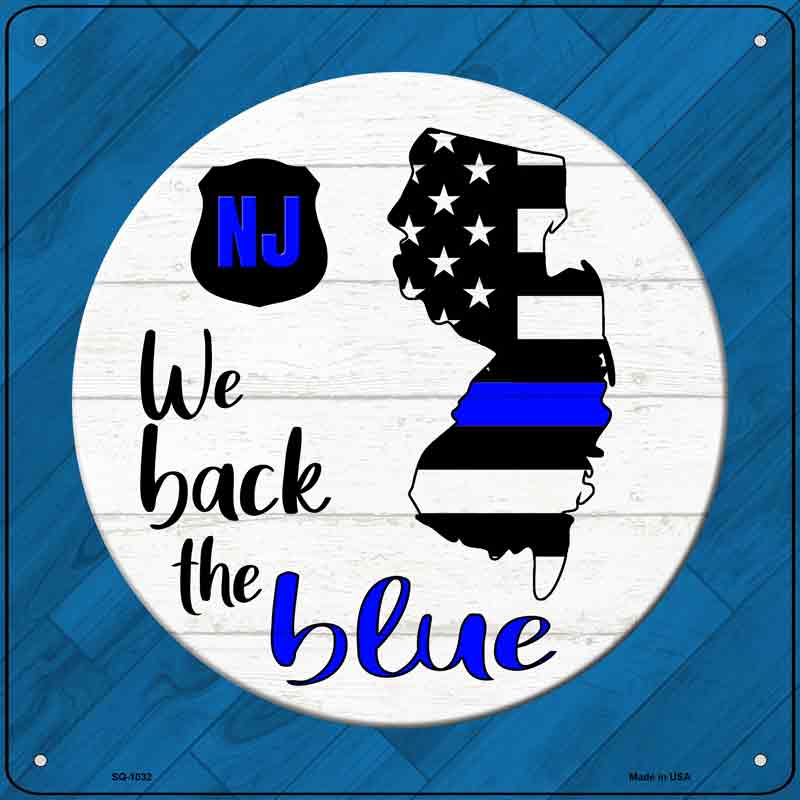 New JERSEY Back The Blue Wholesale Novelty Metal Square Sign