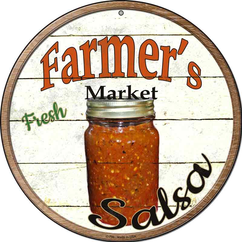 Farmers Market Salsa Wholesale Novelty Metal Circular SIGN