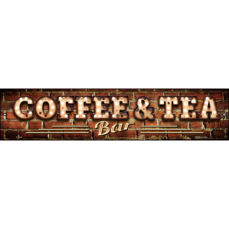 COFFEE and Tea Bulb Lettering Wholesale Novelty Small Metal Street Sign