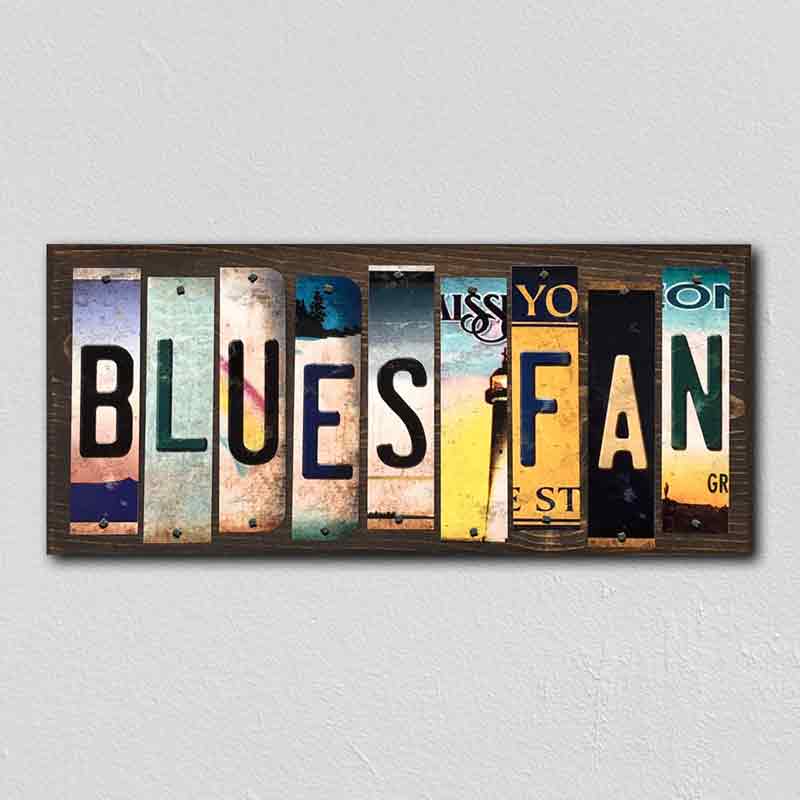 Blues Fan Wholesale Novelty License Plate Strips Wood Sign