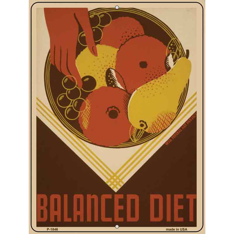 Balanced Diet VINTAGE Poster Wholesale Parking Sign