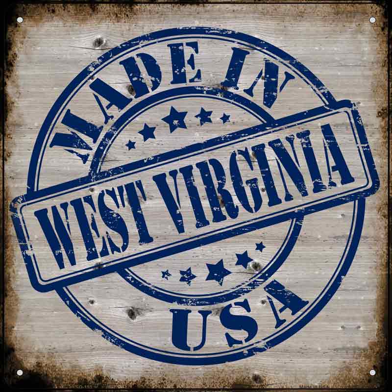 West Virginia Stamp On Wood Wholesale Novelty Metal Square SIGN