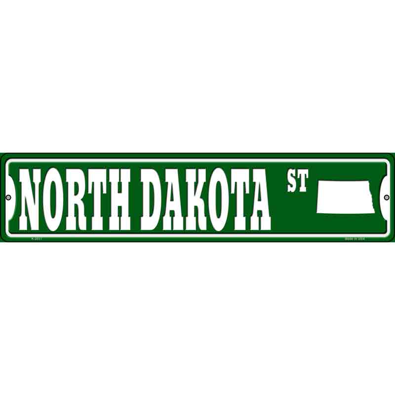 North Dakota St Silhouette Wholesale Novelty Small Metal Street SIGN