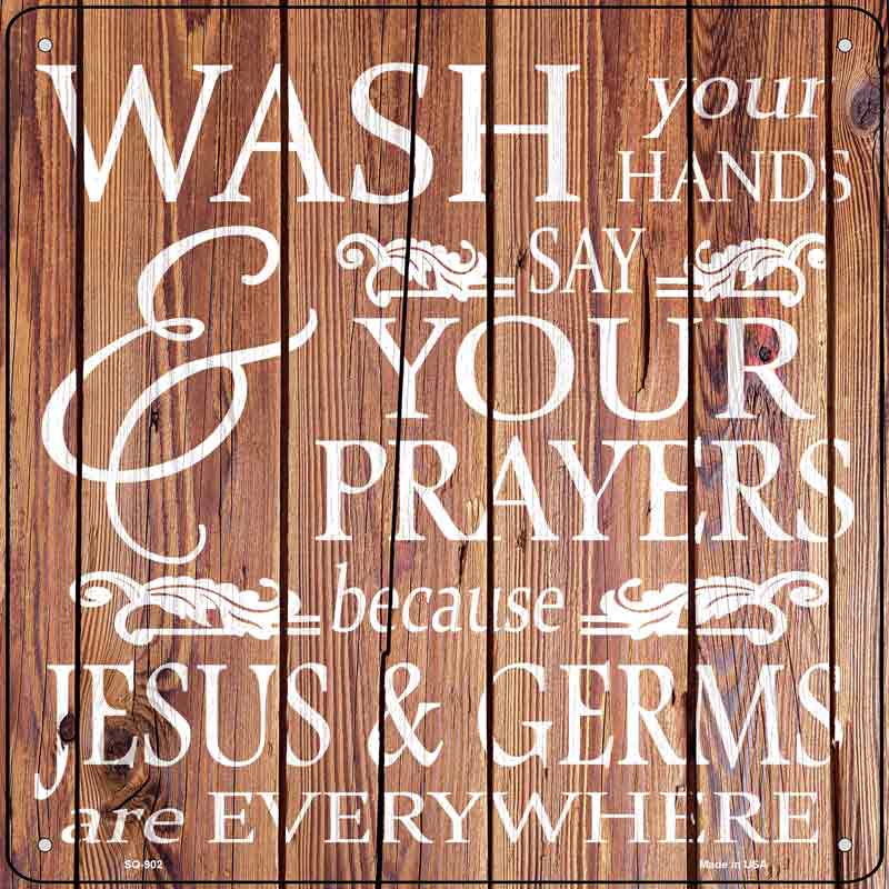 Jesus and Germs Wholesale Novelty Metal Square SIGN